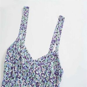 ZARA FLORAL MULTICOLOR DITSY PRINT MIDI DRESS
